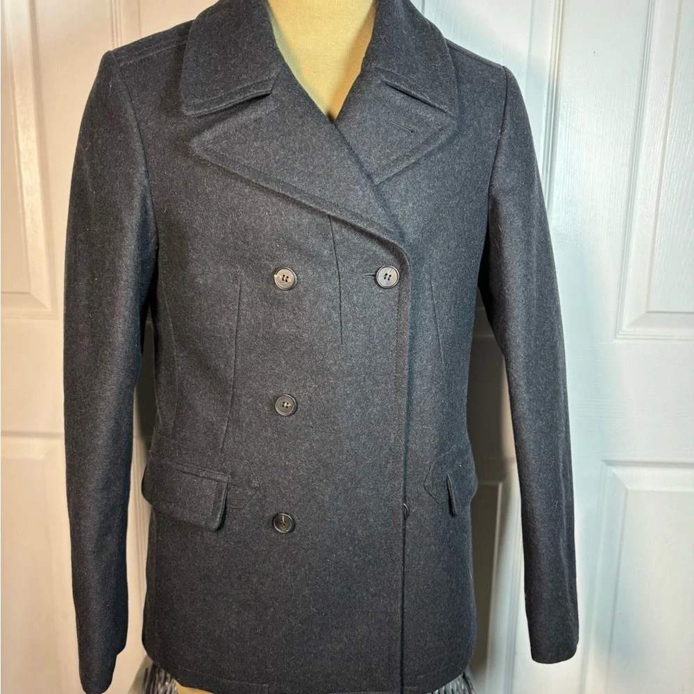 All Saints Men’s Dark Gray Pea Coat